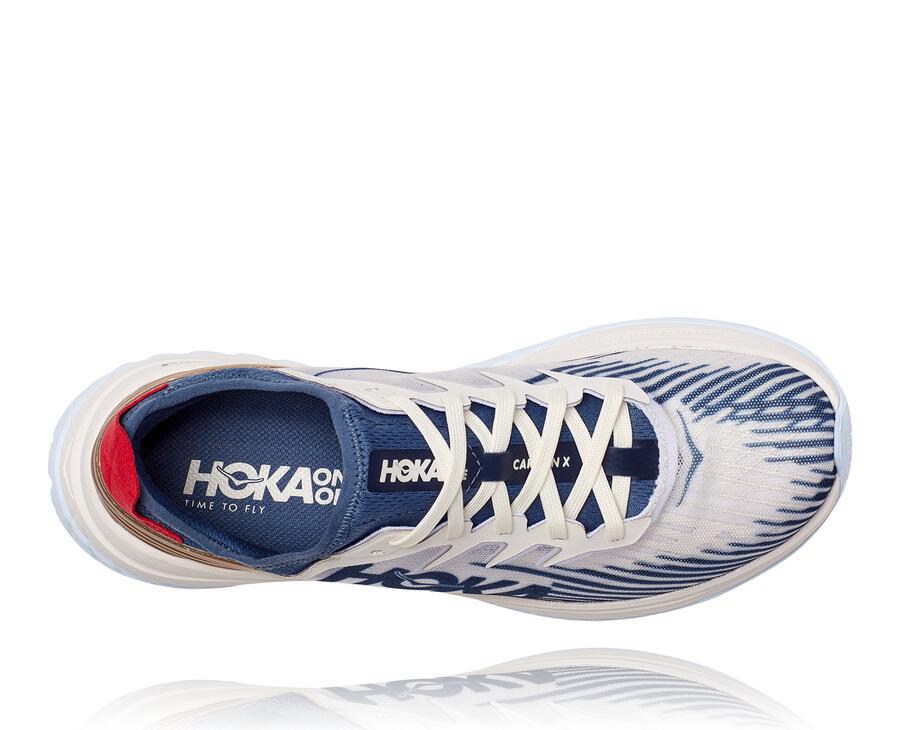 Zapatillas Running Hoka One One Hombre - Carbon X-Spe - Blancas/Azules - OKS620813